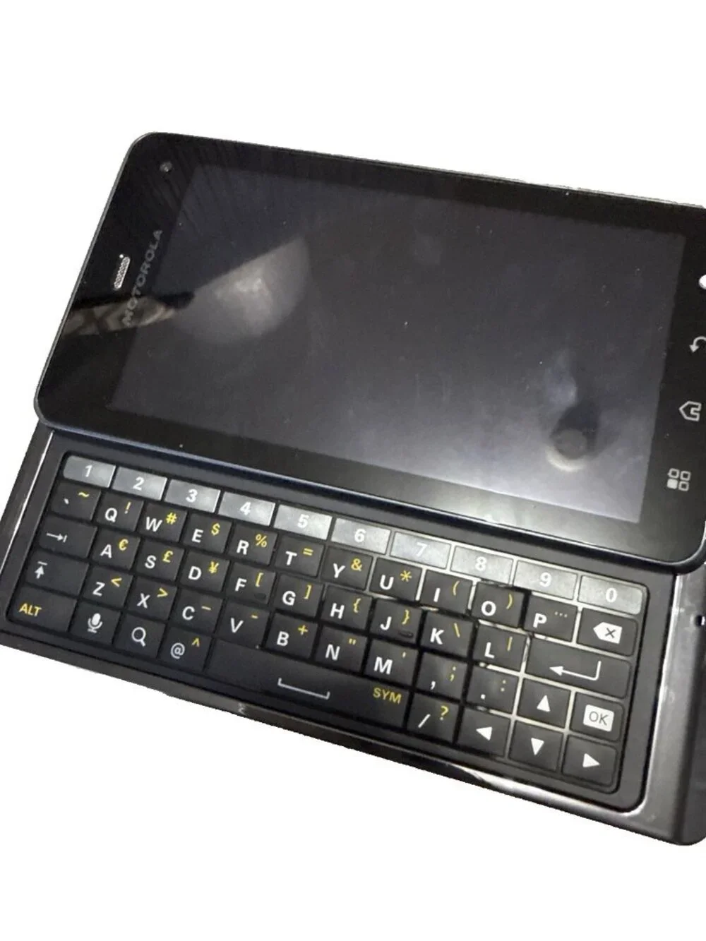 Motorola Side Slide Cell Phone Qwerty HD Video 8MP Parts Only Not Working AS IS